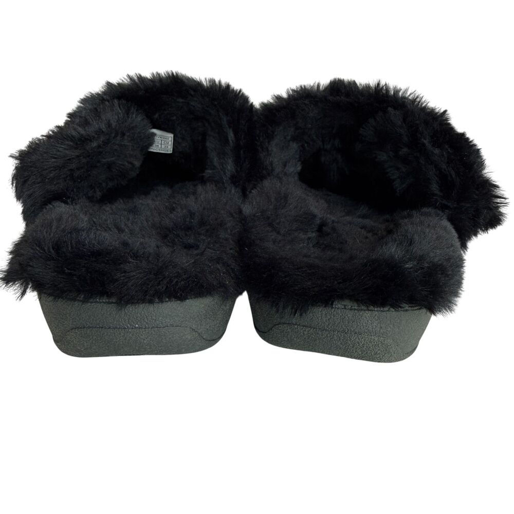 Vionic Gemma Plush Black Women's Orthotic Slippers Adjustable Closure Size 7 - Picture 4 of 13